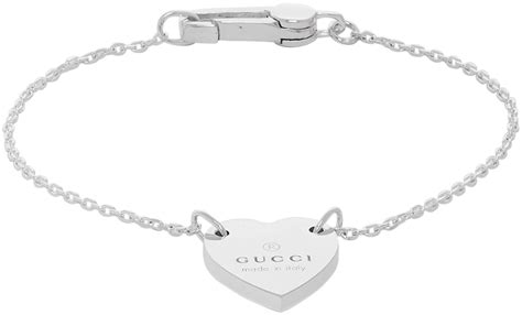 vintage gucci silver bracelet|Gucci trademark heart silver bracelet.